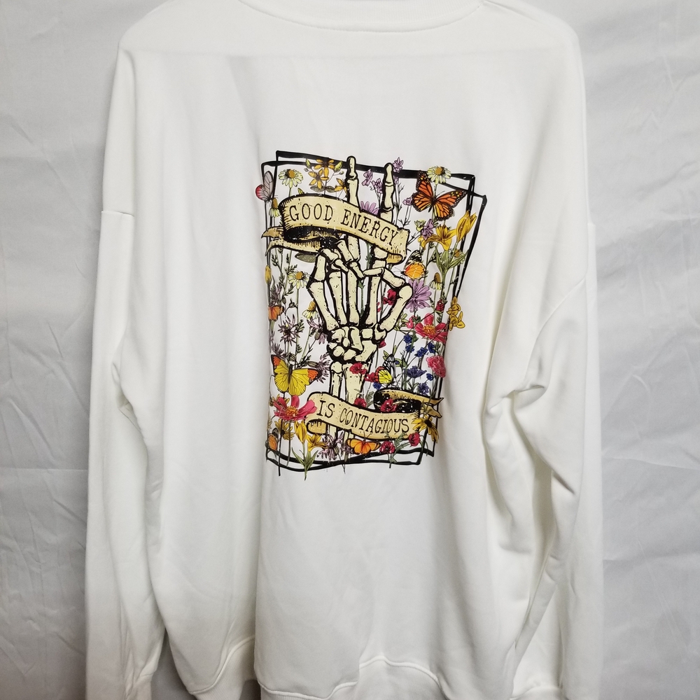 Floral Graphic Crewneck Sweater
